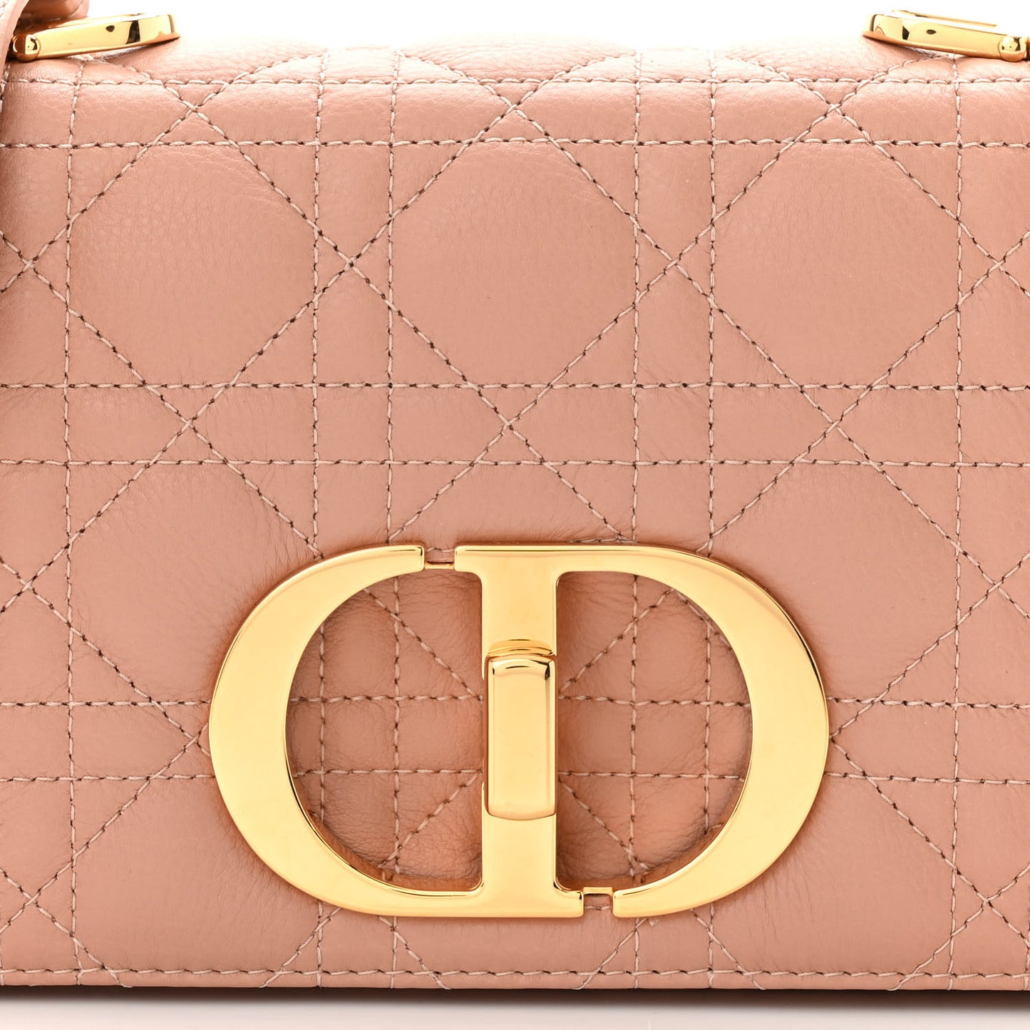 Grained Calfskin Cannage Small Caro Bag Rose De Vents