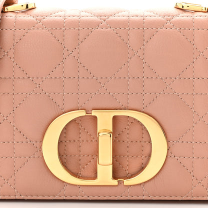 Christian Dior Grained Calfskin Cannage Small Caro Bag Rose De Vents 8 of 11