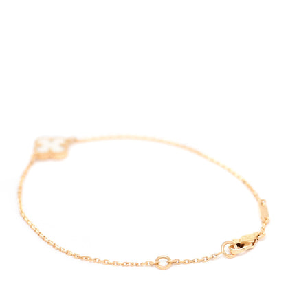 Van Cleef & Arpels 18K Yellow Gold Mother of Pearl Sweet Alhambra Bracelet 3 of 7