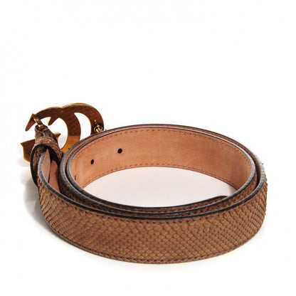 Gucci Python Sculpted GG Belt 85 34 Brown 3 of 14