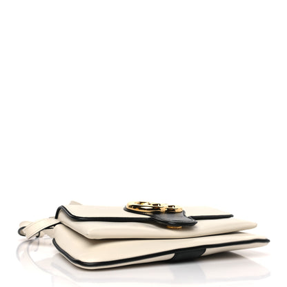Gucci Vitello Palmellato Lux Bi-Color Small Arli Flap Shoulder Bag Mystic White Black 4 of 9