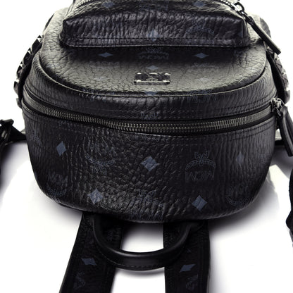 MCM Visetos Side Stud Mini Stark Backpack Black 10 of 12