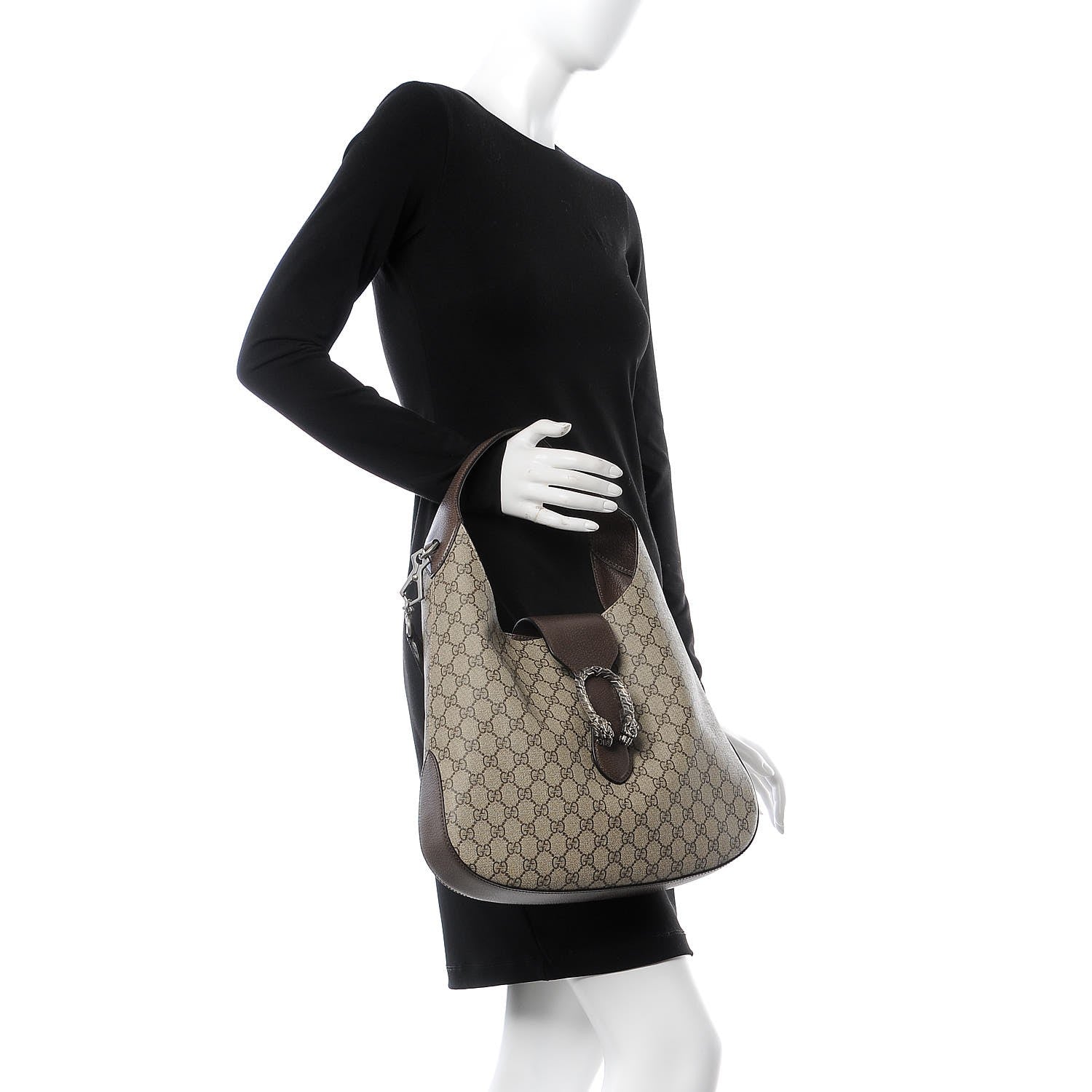 Gucci GG Supreme Monogram Web Medium Dionysus Hobo Brown 2 of 8