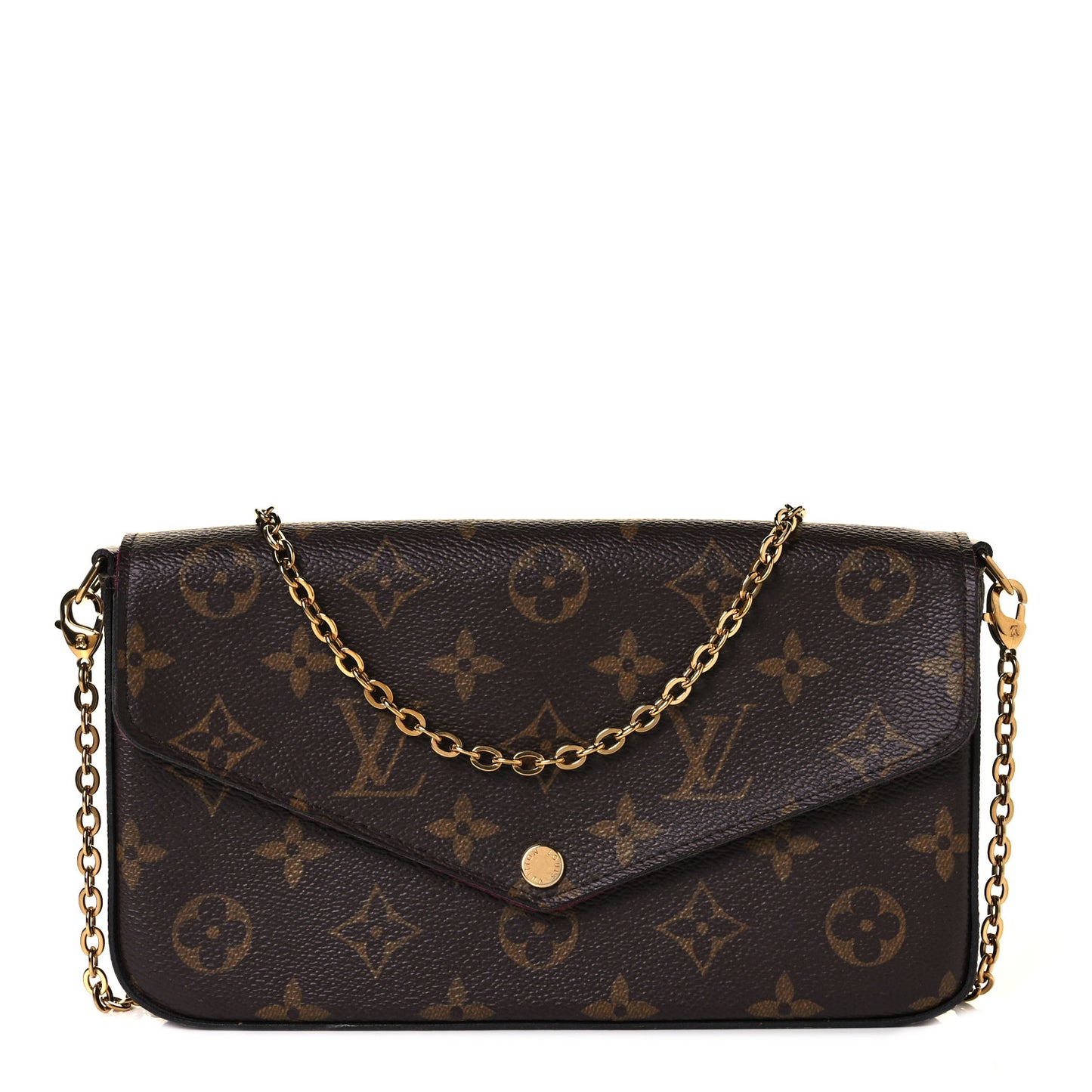 Monogram Pochette Felicie Chain Wallet Fuchsia