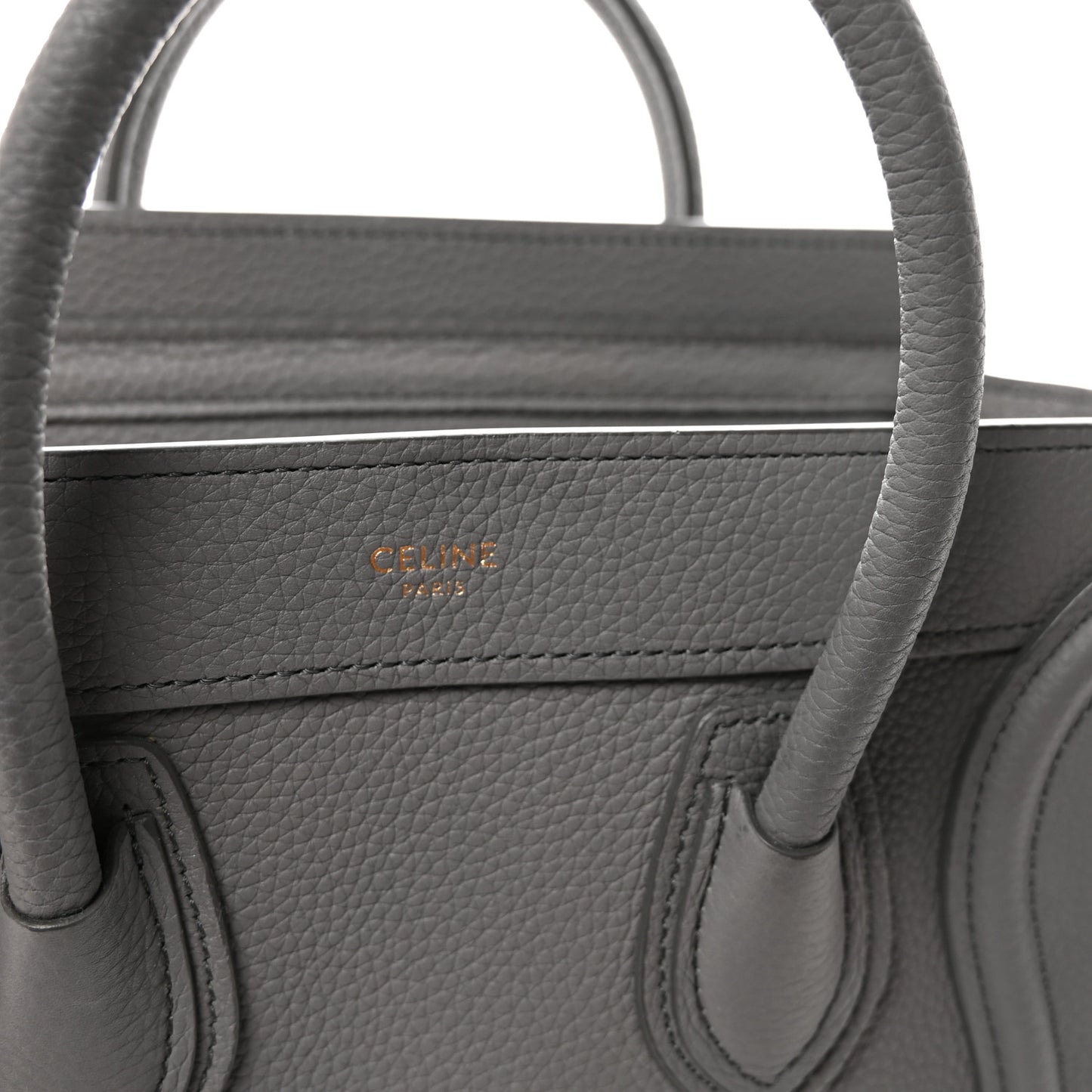 Baby Drummed Calfskin Nano Luggage Kohl