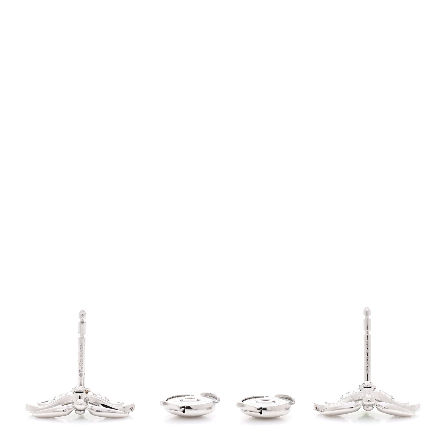 Tiffany Platinum Diamond Tsavorite Paper Flowers Firefly Earrings 4 of 5