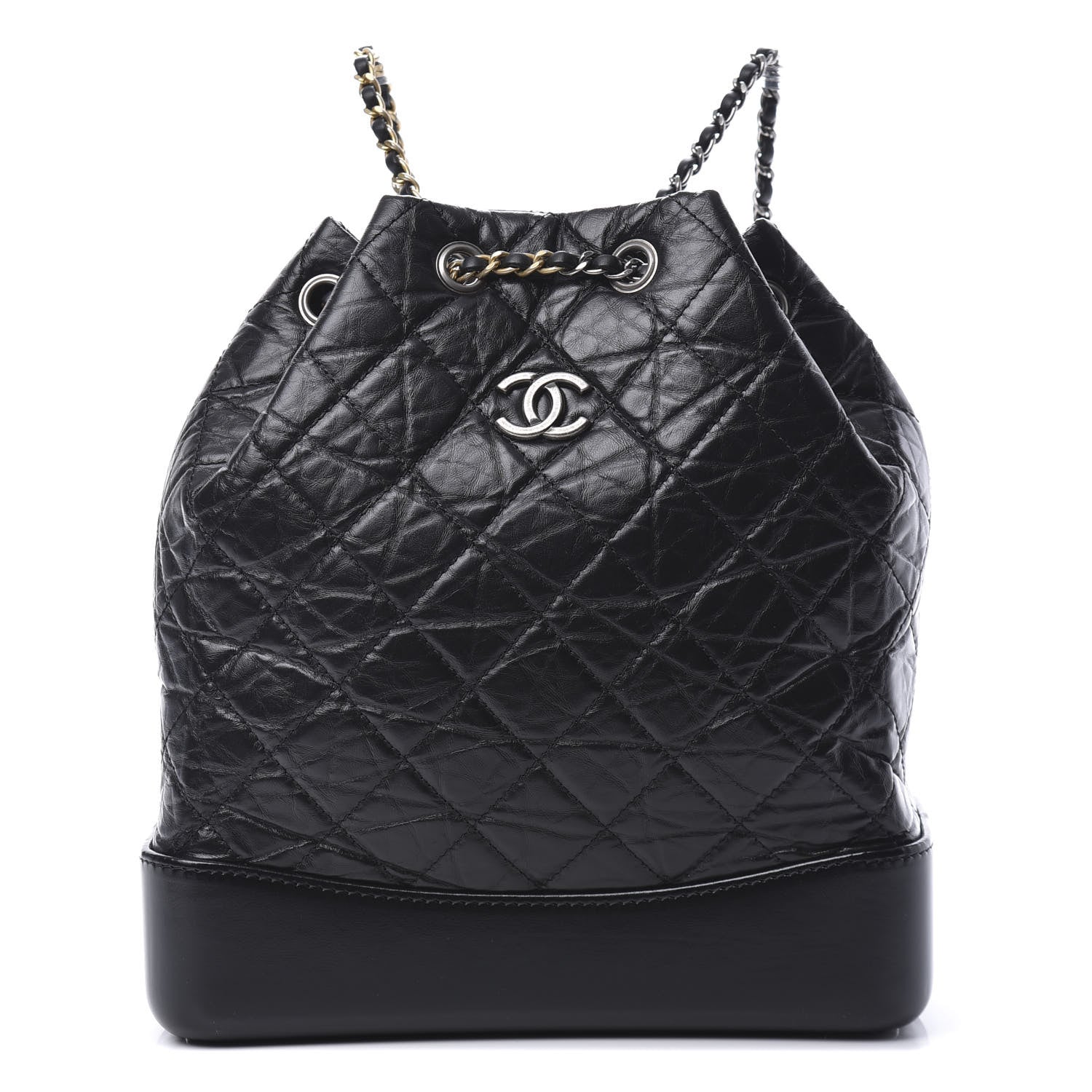 Chanel Aged Calfskin Quilted Gabrielle Backpack Black 1 of 9