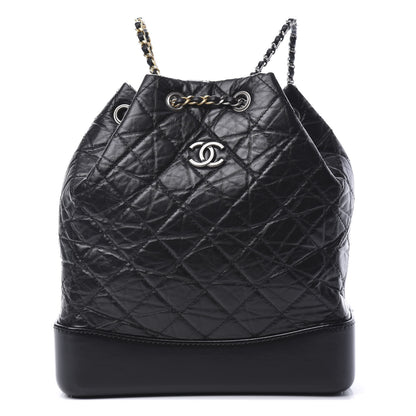 Chanel Aged Calfskin Quilted Gabrielle Backpack Black 1 of 9