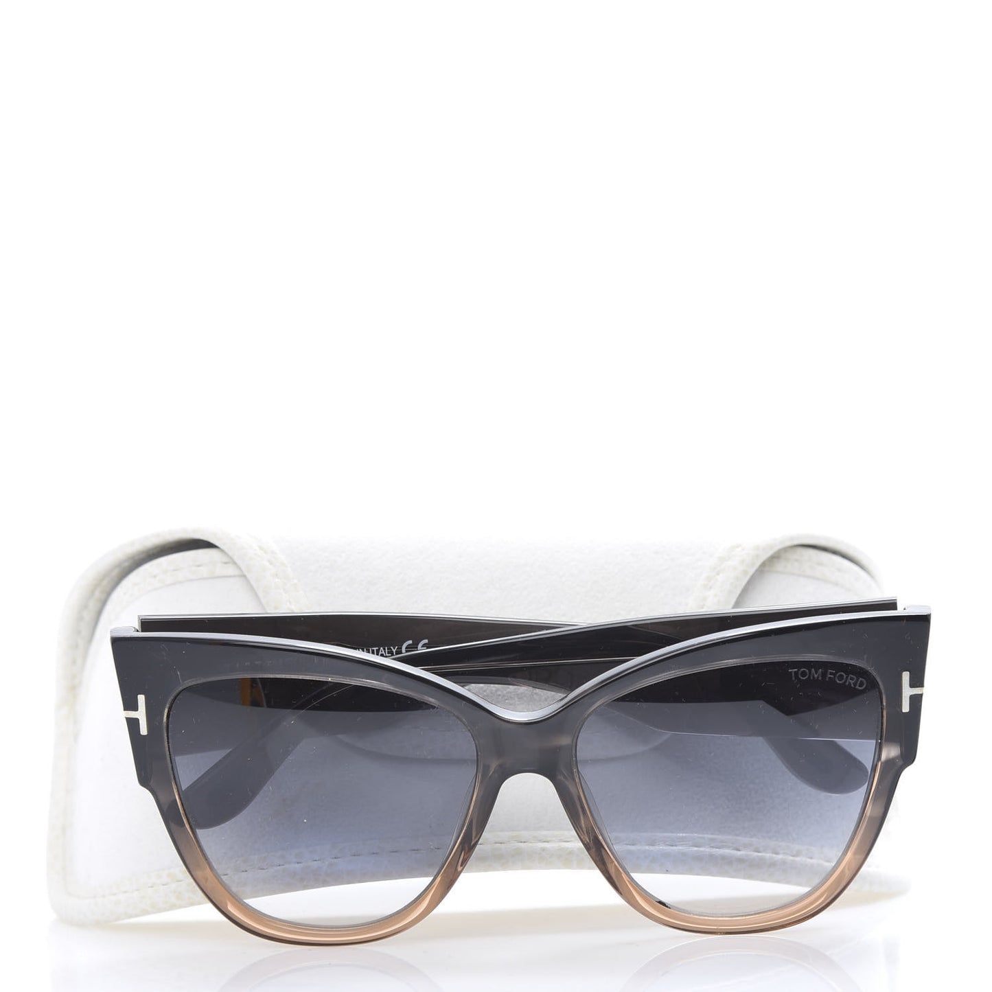 Acetate Anoushka Cat Eye Sunglasses TF371 Melange Grey Peach