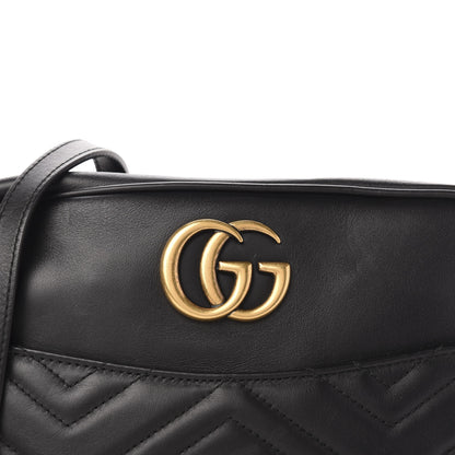 Gucci Calfskin Matelasse Medium GG Marmont Chain Shoulder Bag Black 11 of 11