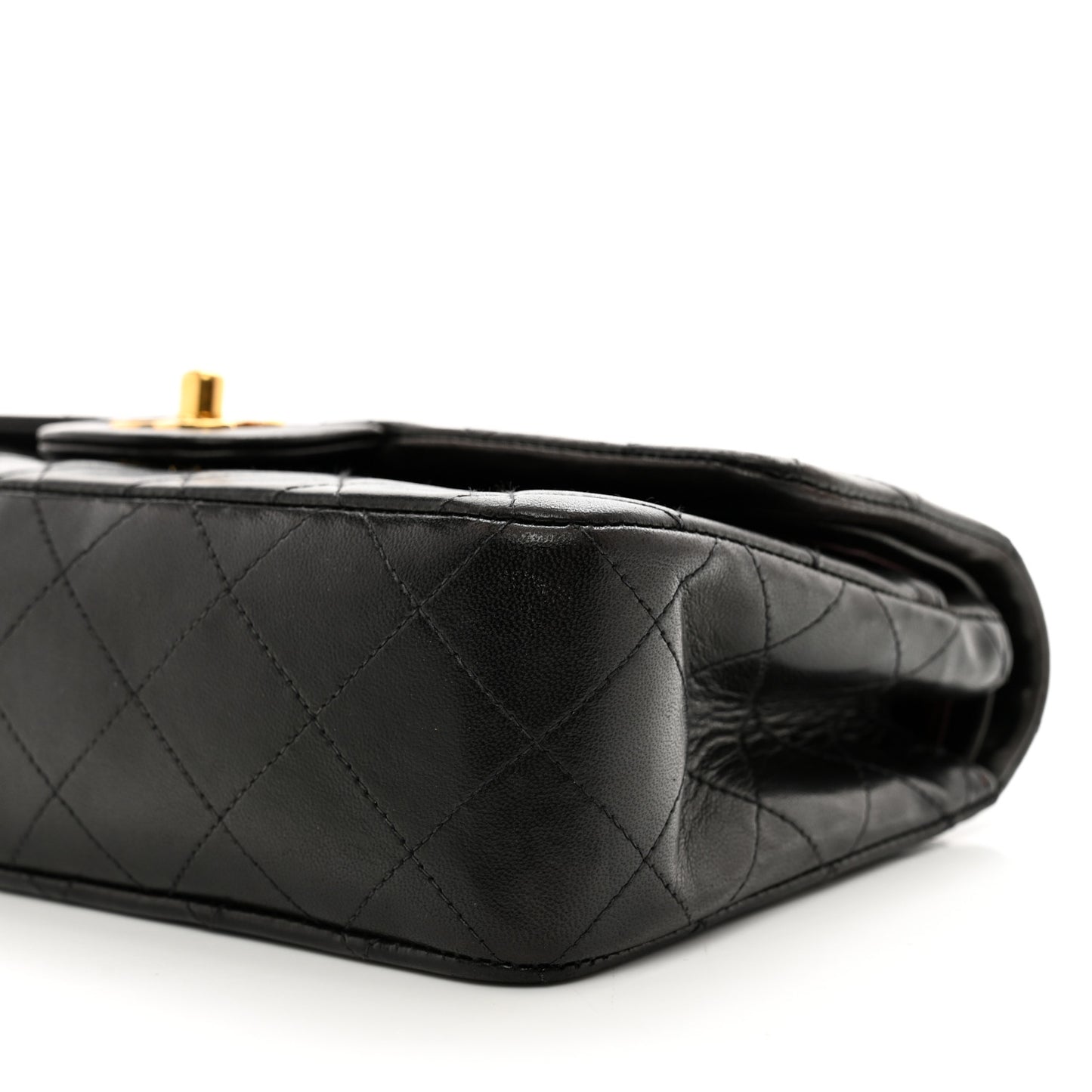 Lambskin Quilted Small Double Flap Black