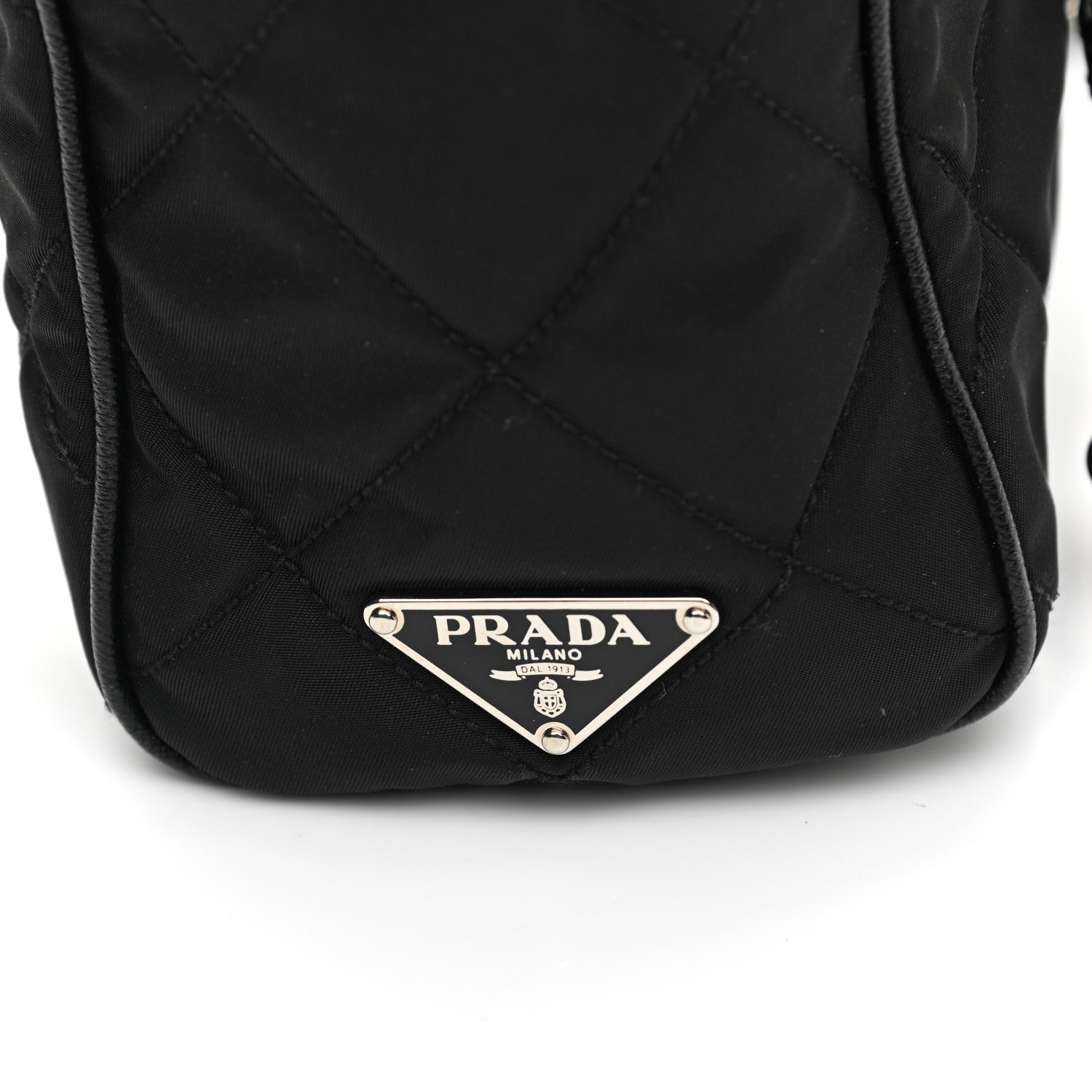 Prada Nylon Tessuto Quilted Chain Shoulder Bag Black 6 of 10