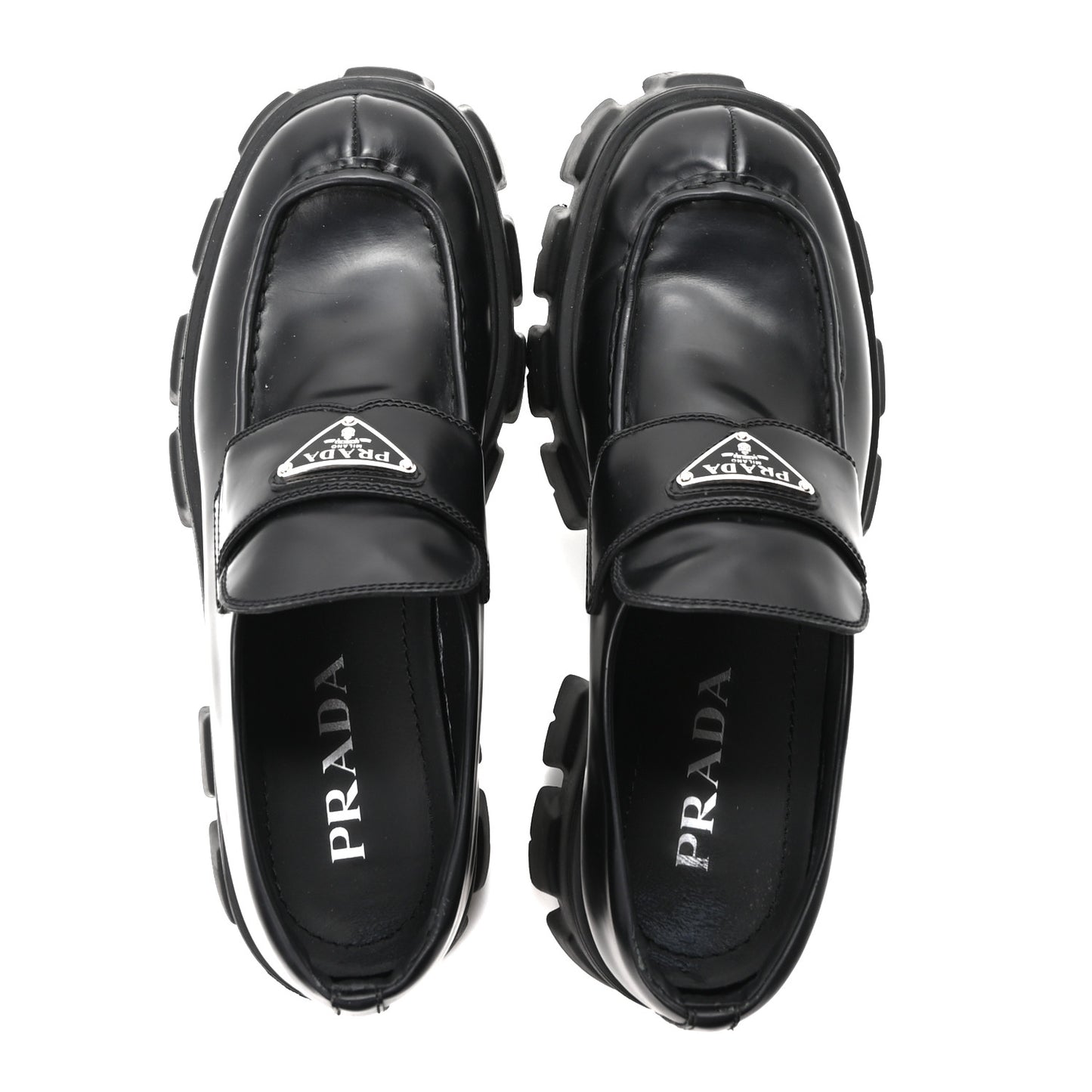 Spazzolato Rois Metal Triangle Logo Monolith 55mm Loafers 40 Black