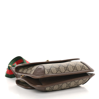 Gucci GG Supreme Monogram Web Small Neo Vintage Double Flap Messenger Bag Beige New Acero 4 of 12