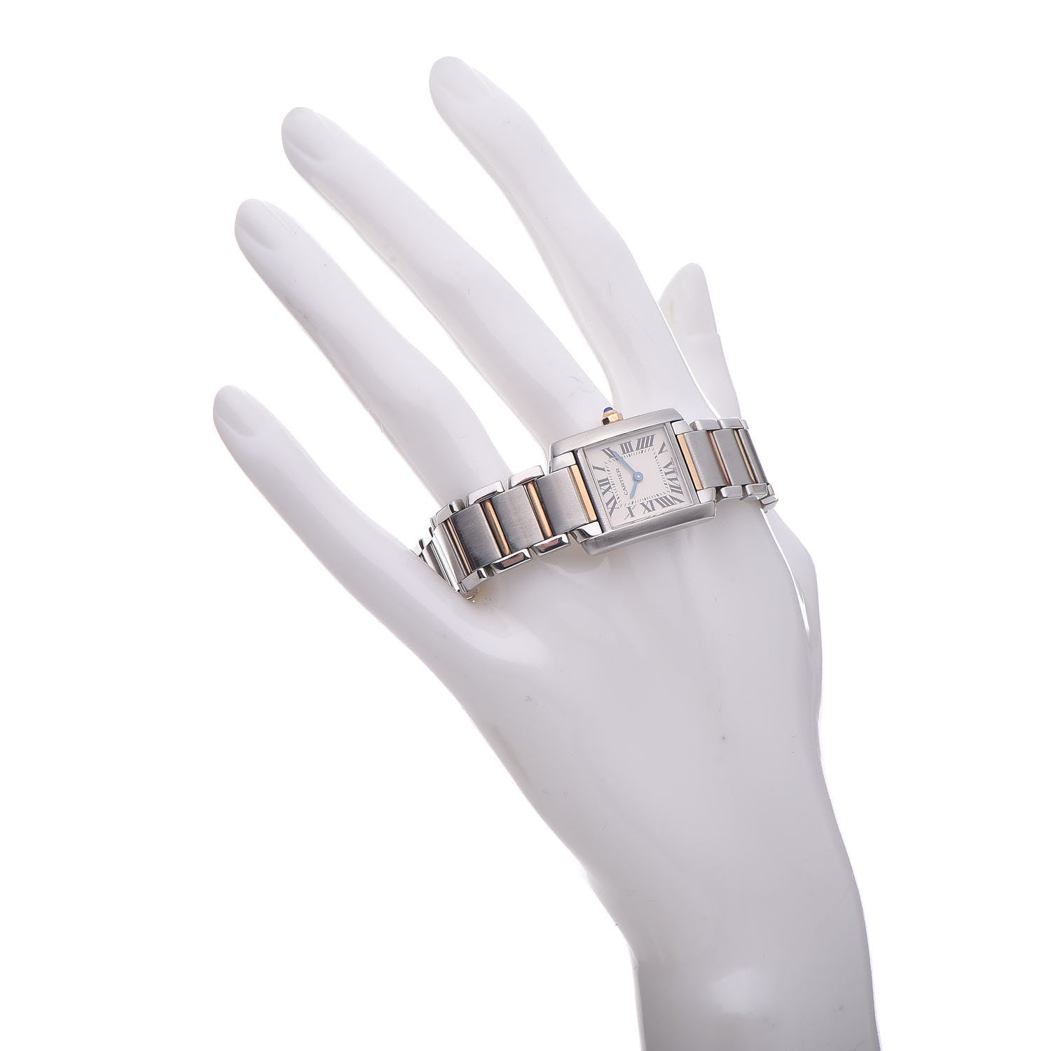 Cartier Stainless Steel 18K Yellow Gold 20mm Tank Francaise Quartz Watch 2 of 9