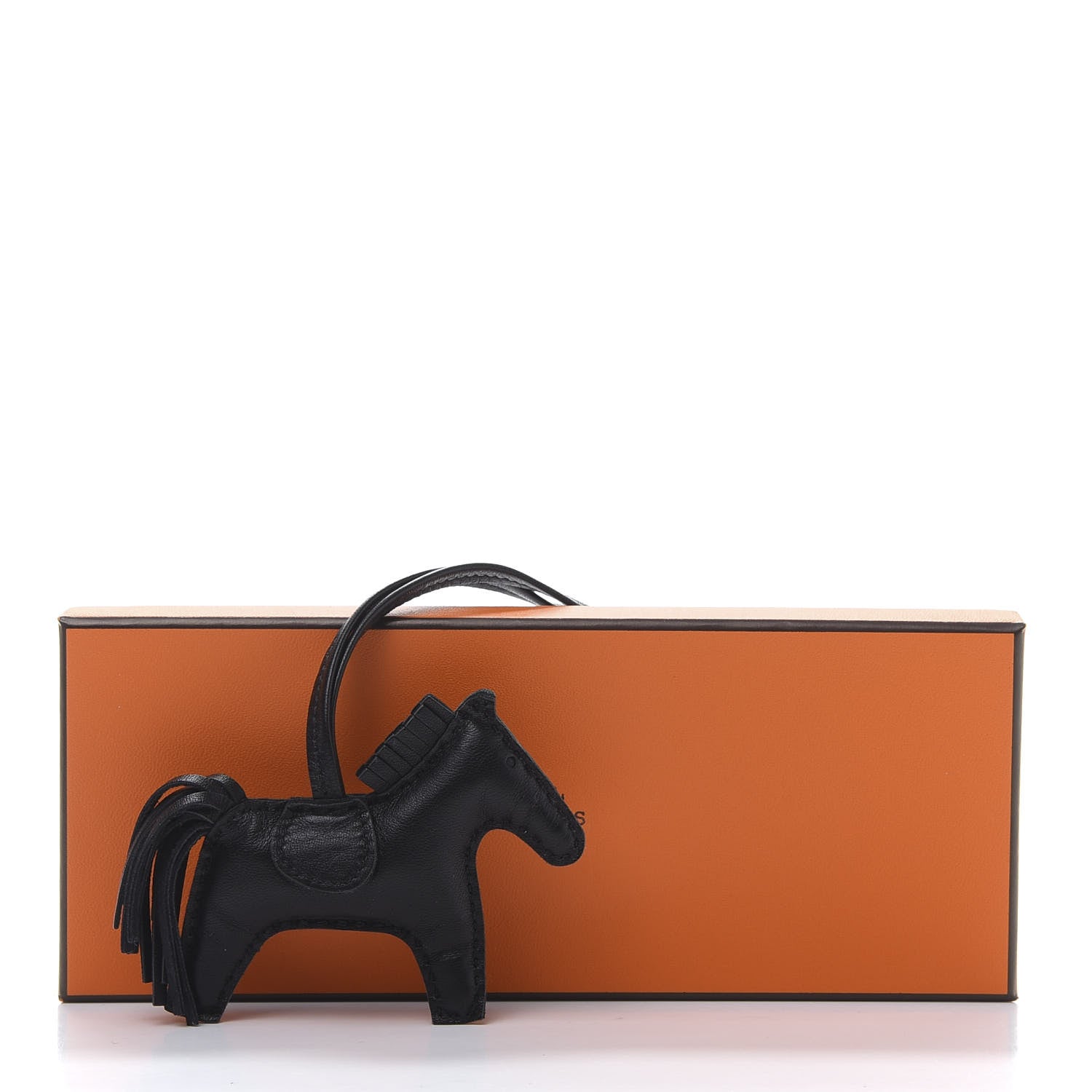 Hermes Milo Lambskin Grigri Rodeo Horse Bag Charm PM So Black 5 of 5