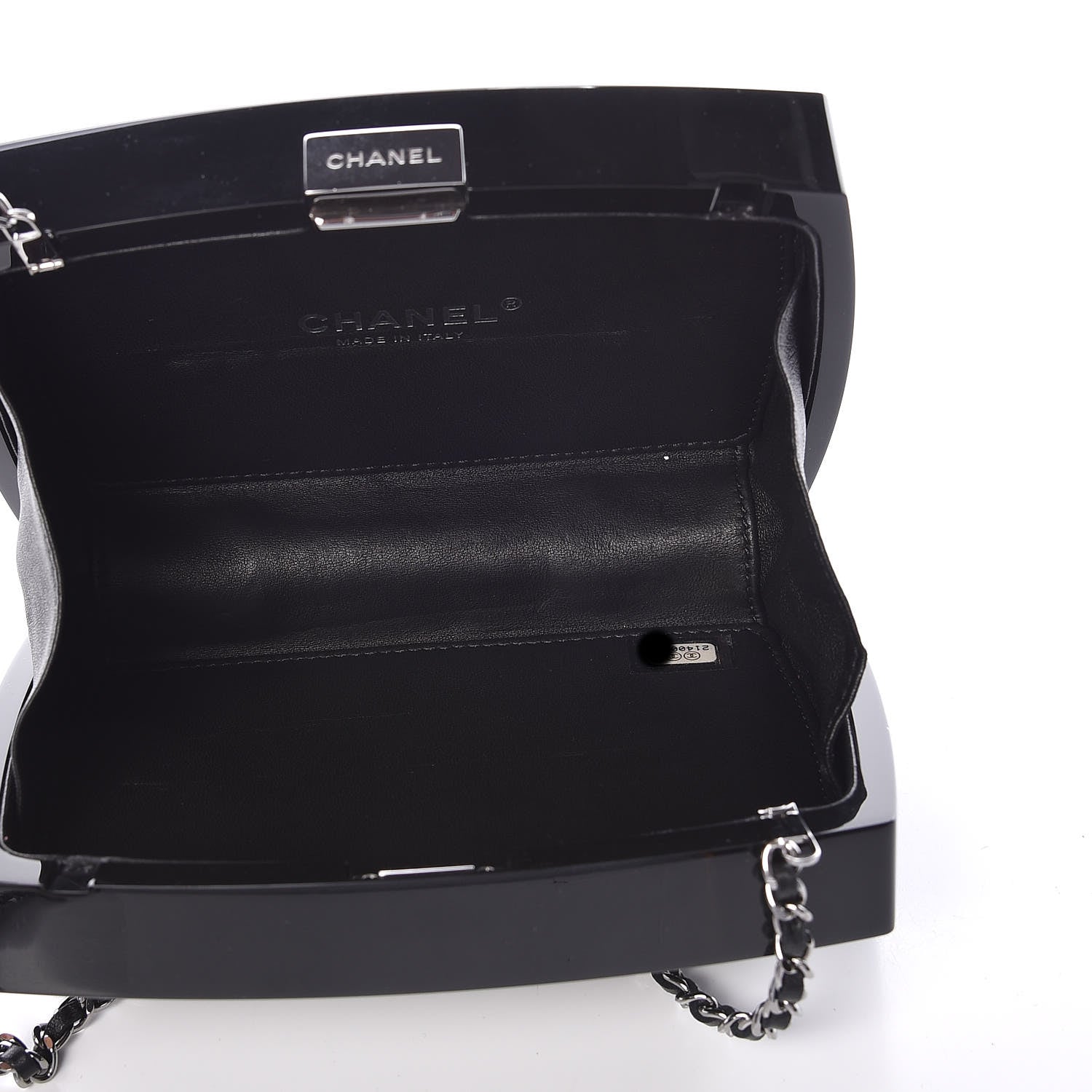 Chanel Plexiglass Compact Box Clutch Black 5 of 9
