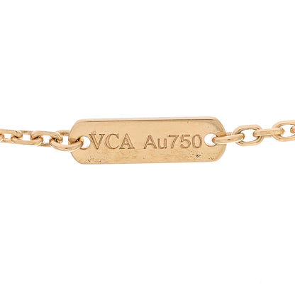 Van Cleef & Arpels 18K Yellow Gold Mother of Pearl Vintage Alhambra Pendant Necklace 5 of 6