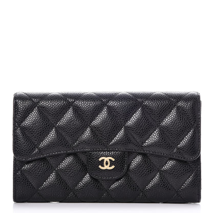 Chanel Caviar Quilted Large Flap Wallet Black 1 of 9