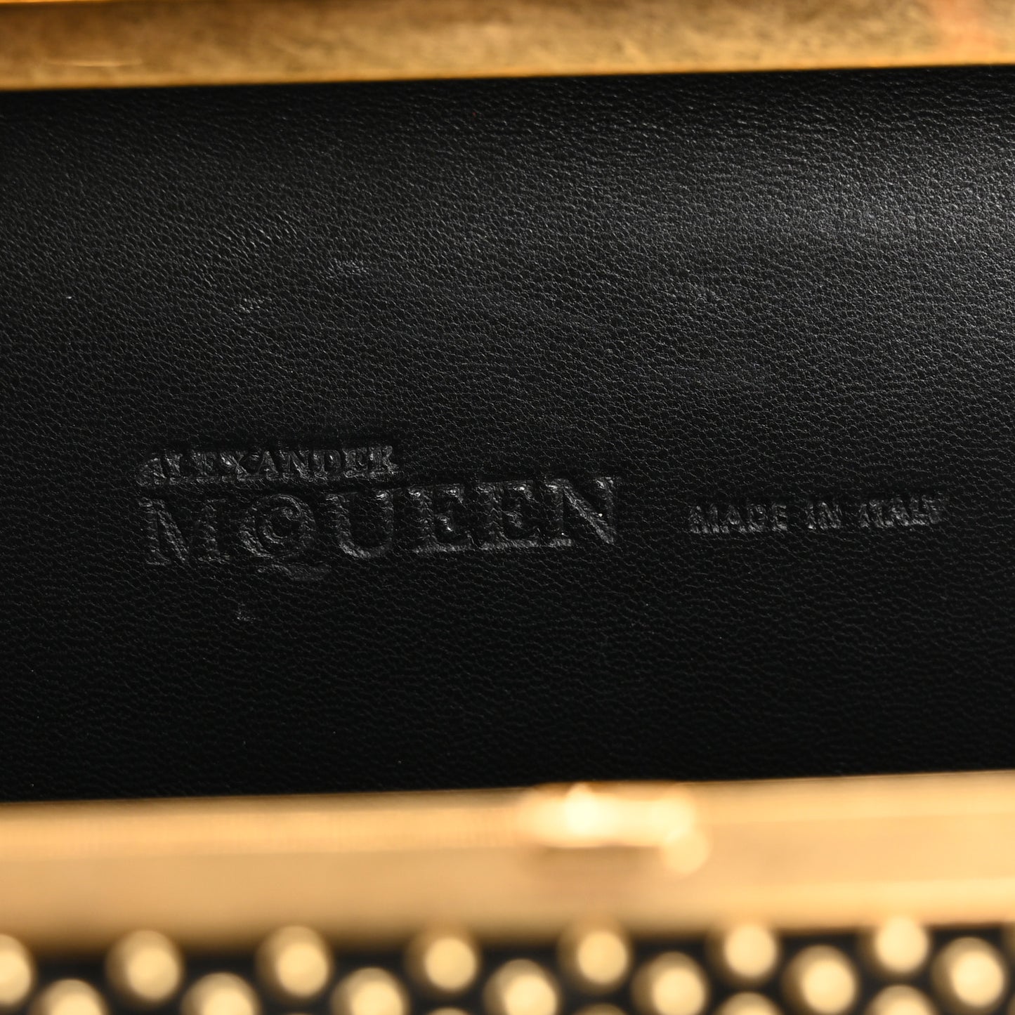 Suede Studded Skull Knuckle Box Clutch Black Gold