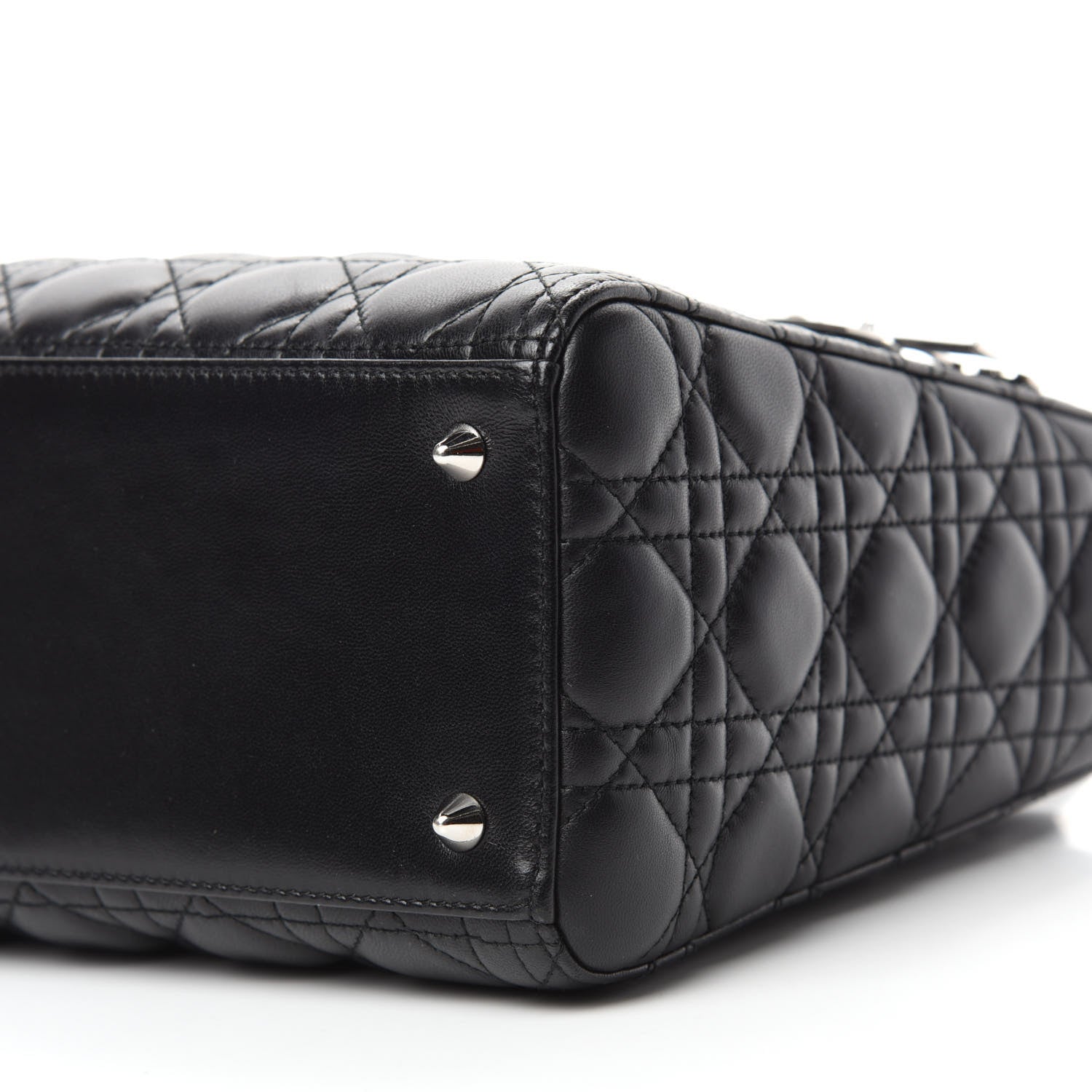 Christian Dior Lambskin Cannage Medium Lady Dior Black 7 of 10