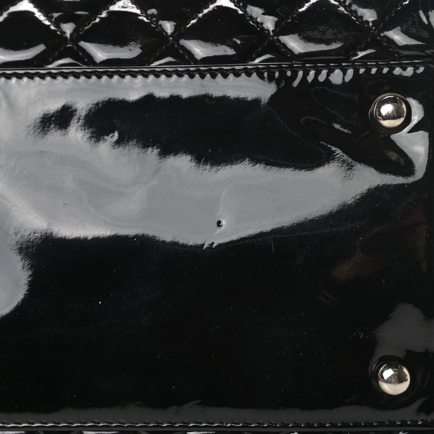 Chanel Patent Quilted Large Just Mademoiselle Bowling Bag Black 11 of 15