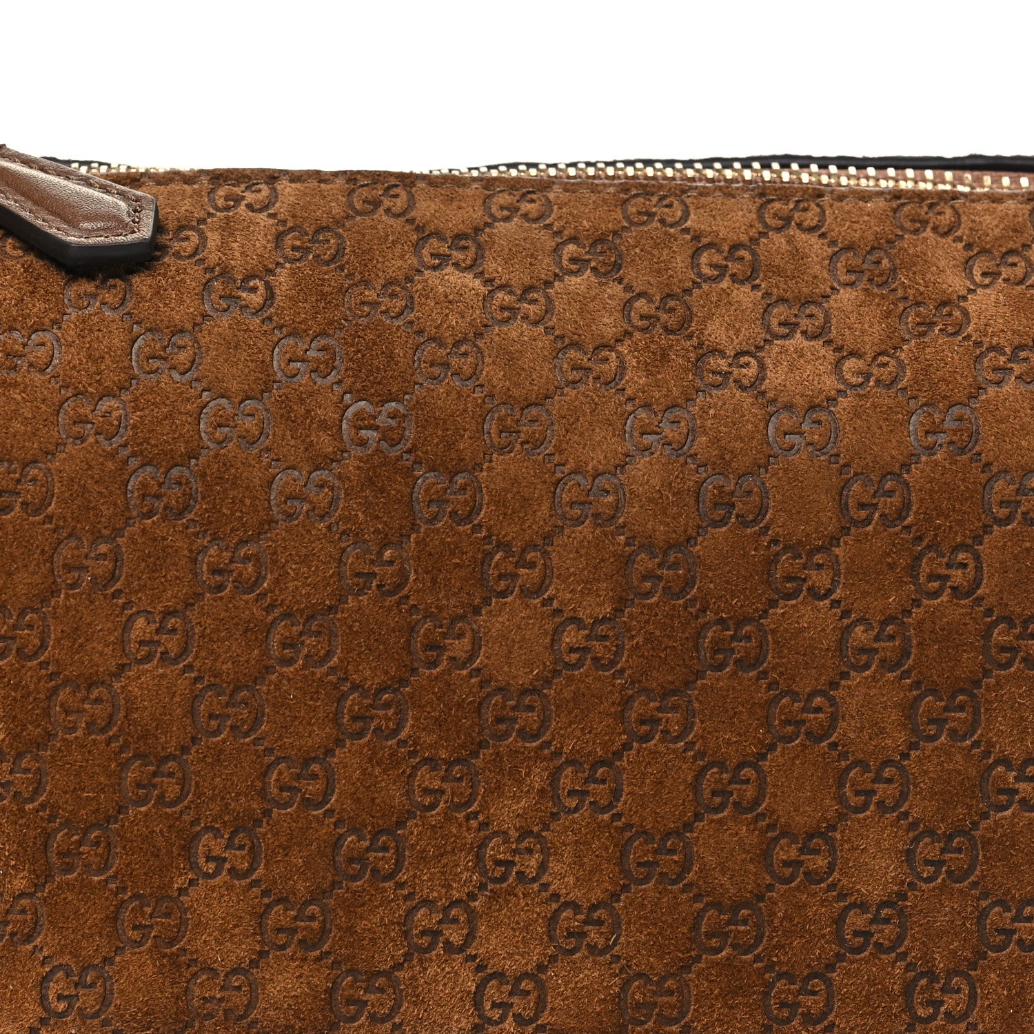 Gucci Suede GG Monogram Half Horsebit Mini Shoulder Bag Brown 7 of 9