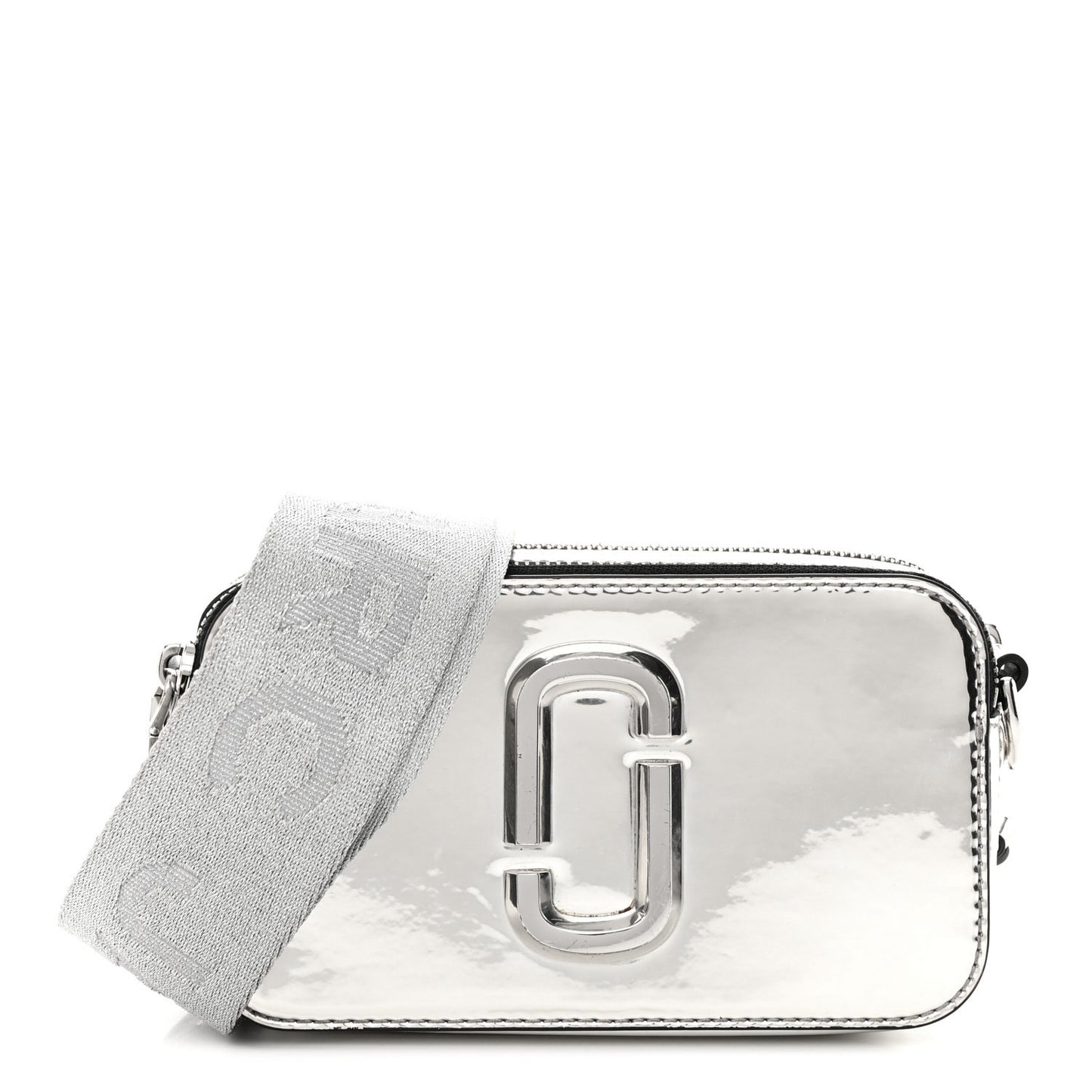 Metallic Calfskin Gen Z Snapshot Camera Bag Silver
