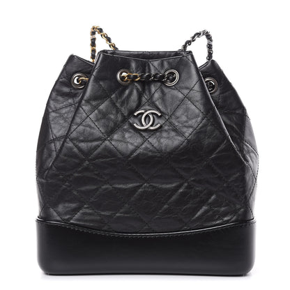 Chanel Aged Calfskin Quilted Small Gabrielle Backpack Black 1 of 11