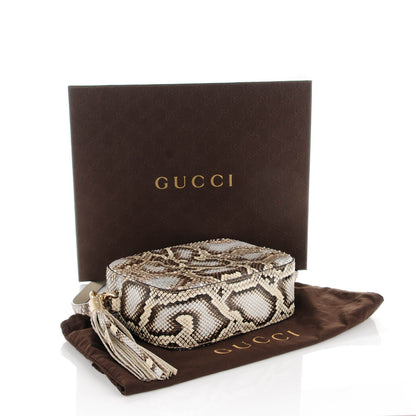 Gucci Python Small Soho Disco Bag Off White Nut Brown Beige 4 of 7