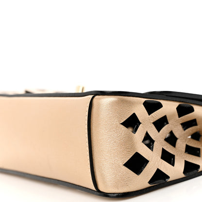 Chanel Metallic Lambskin Small Sea Through Flap Gold Black 10 of 14