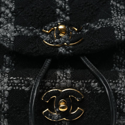 Chanel Wool Tweed Elegant Backpack Black Grey 8 of 11