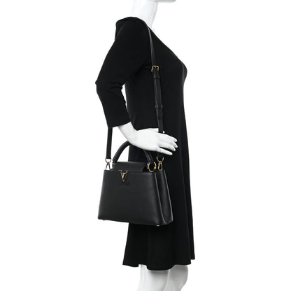 Louis Vuitton Taurillon Capucines BB Black 2 of 9