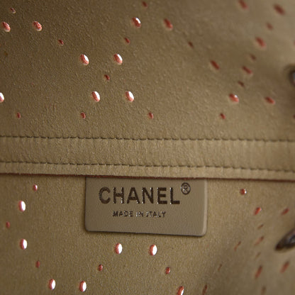 Chanel Caviar Perforated Drawstring CC Bag Coral Beige 7 of 9