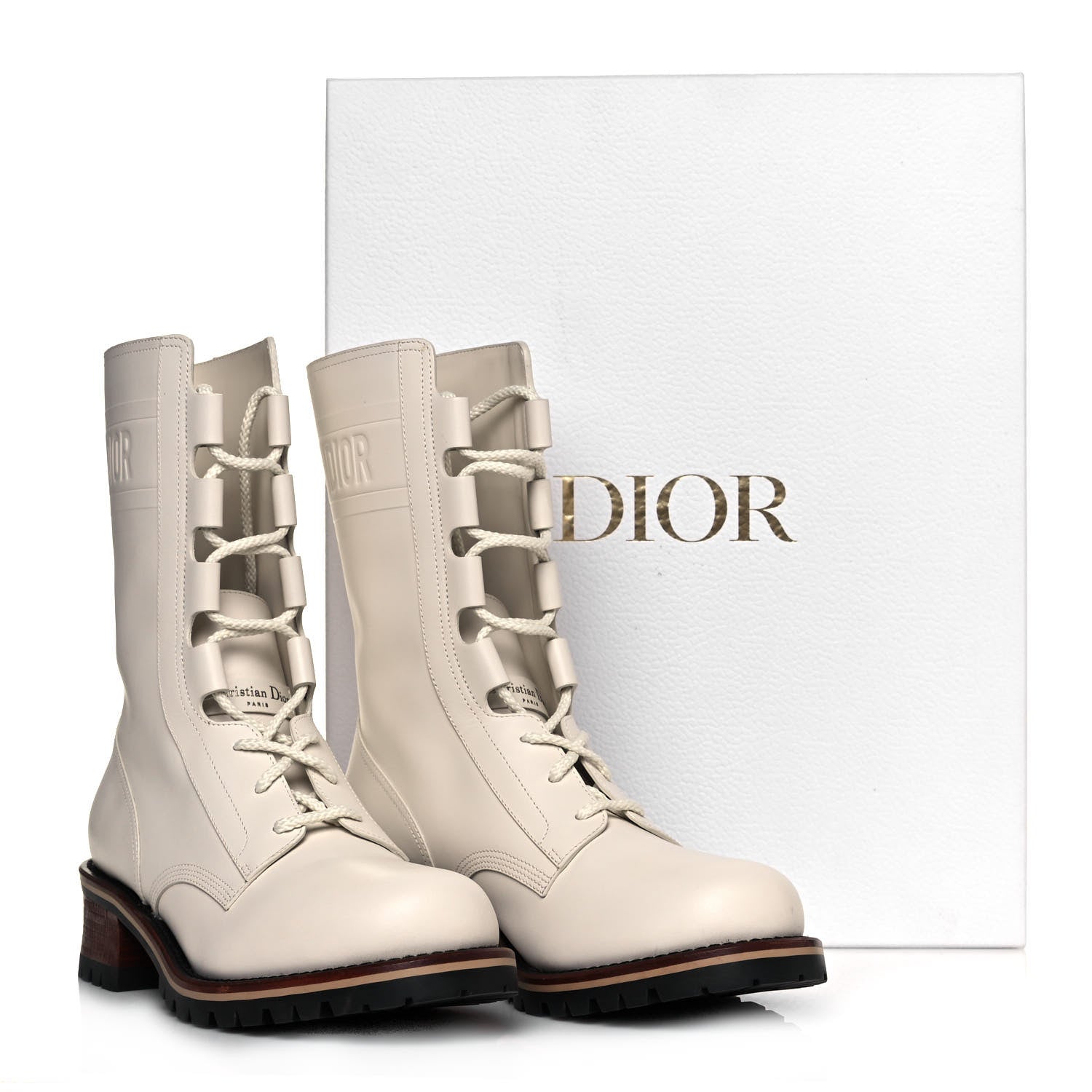 Christian Dior Calfskin Dior Quest 35mm Hiking Boots 40 Off White 8 of 8