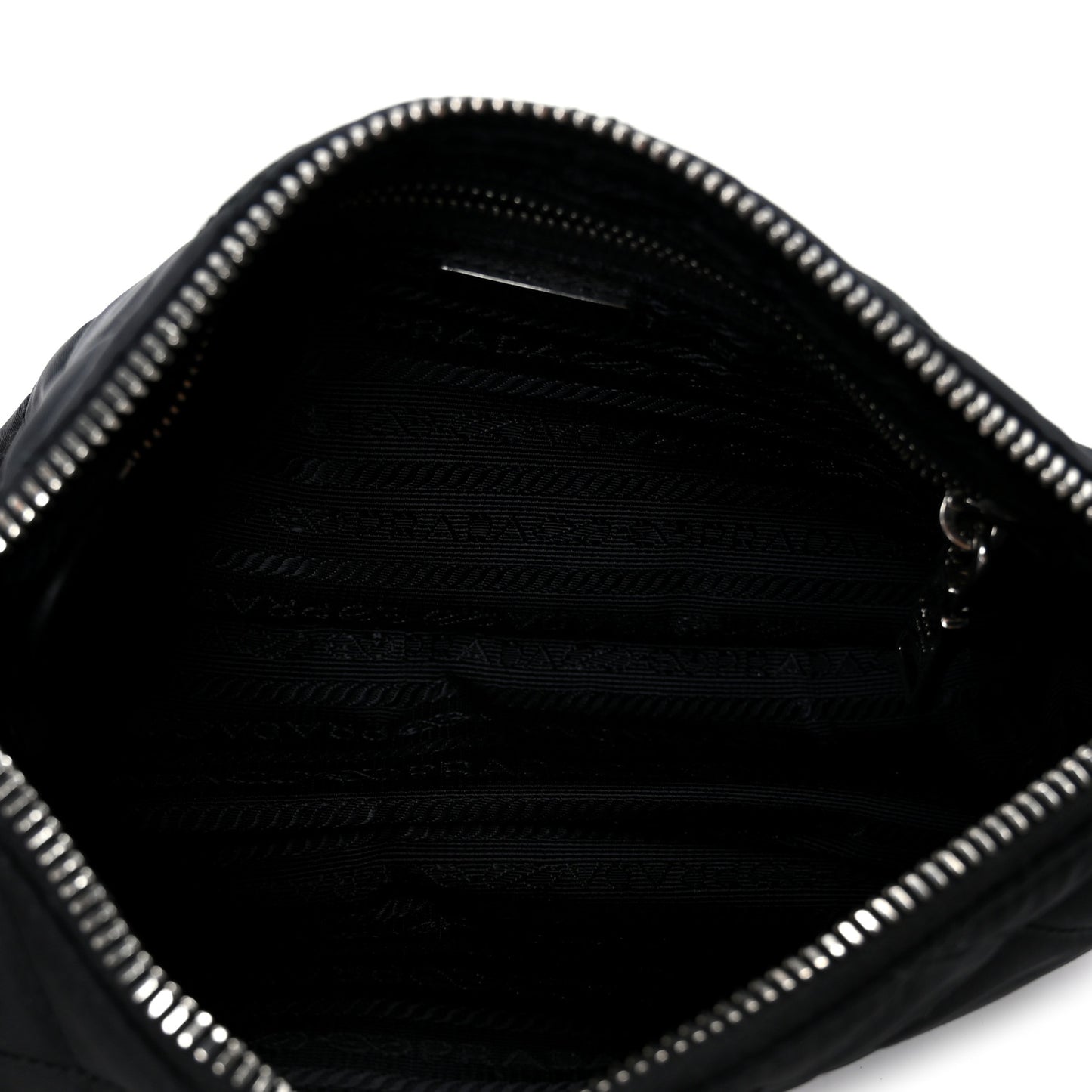 Nylon Tessuto Impuntu Quilted Crossbody Bag Black