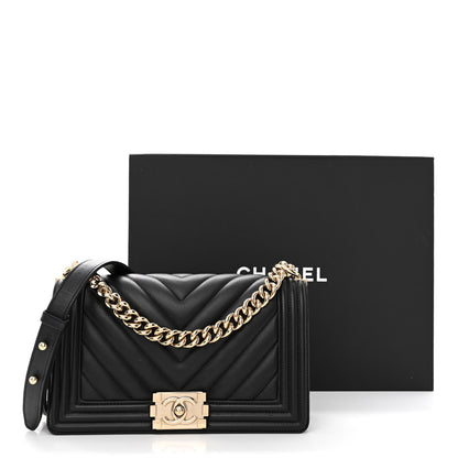 Chanel Lambskin Chevron Quilted Medium Boy Flap Black 11 of 11