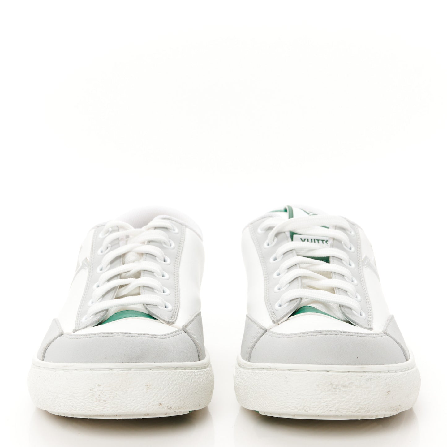 Calfskin Monogram Charlie Sneakers 38 White Grey Green