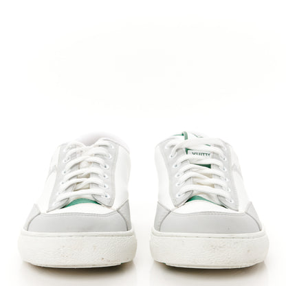 Louis Vuitton Calfskin Monogram Charlie Sneakers 38 White Grey Green 3 of 9