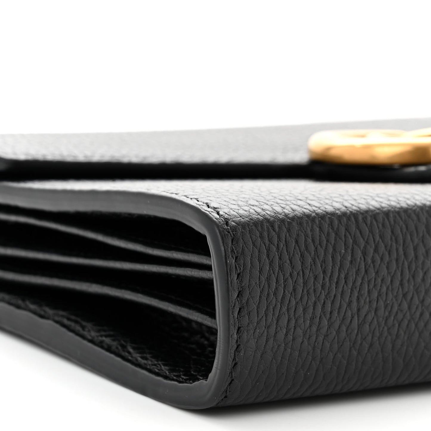 Calfskin GG Marmont Chain Wallet Bag Black