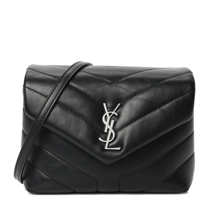 Saint Laurent Calfskin Y Quilted Monogram Toy Loulou Crossbody Bag Black 1 of 10