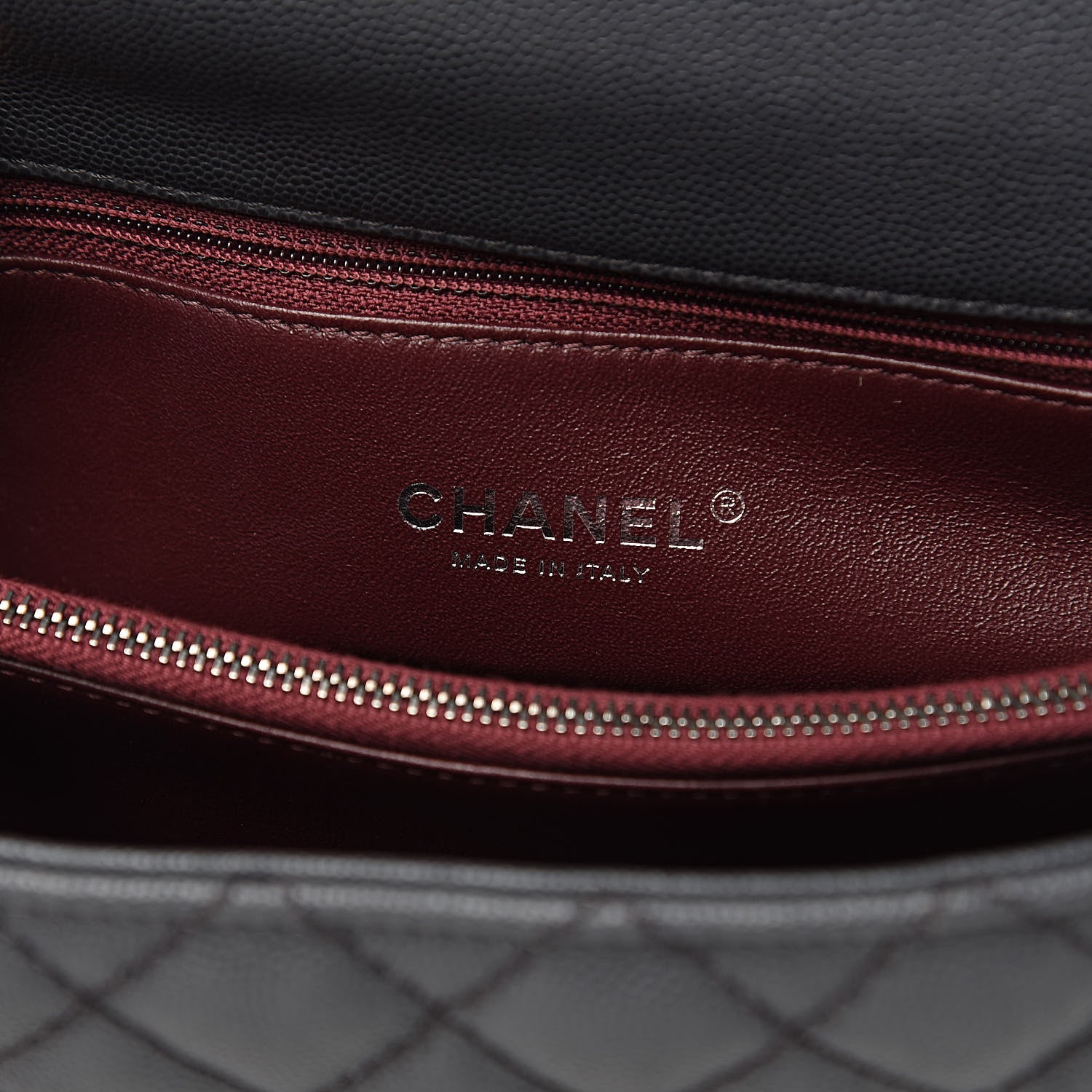 Chanel Caviar Lizard Quilted Medium Coco Handle Flap Grey 6 of 11