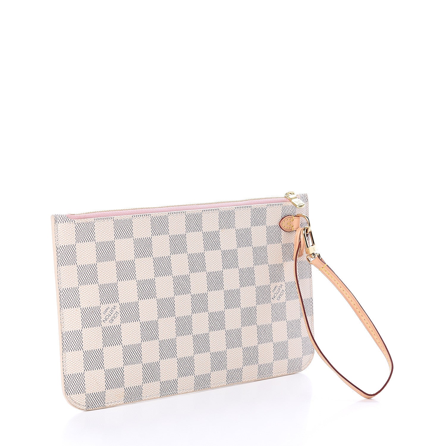 Louis Vuitton Damier Azur Neverfull MM GM Pochette Rose Ballerine 2 of 5