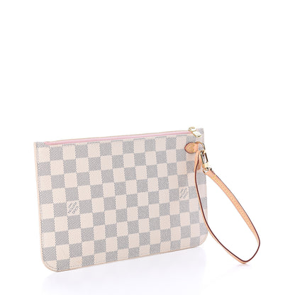 Louis Vuitton Damier Azur Neverfull MM GM Pochette Rose Ballerine 2 of 5