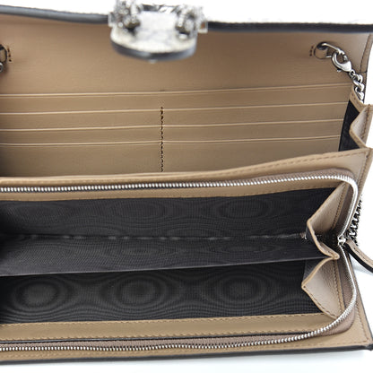 Gucci GG Supreme Monogram Dionysus Chain Clutch Wallet Beige Taupe 4 of 9
