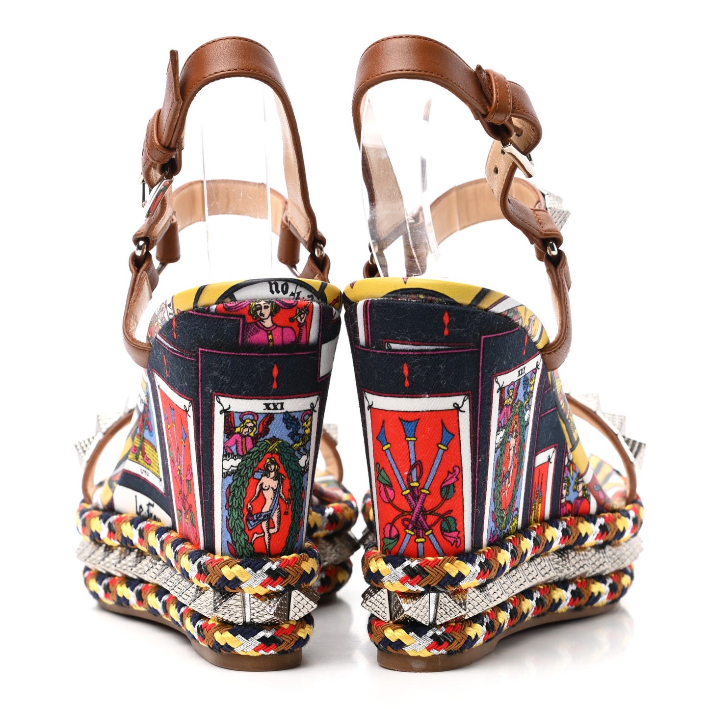 Linen Canvas Tarot Pyraclou 110 Wedge Sandals 40 Version Multi