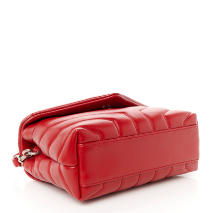 Saint Laurent Calfskin Y Quilted Monogram Toy Loulou Crossbody Bag Rouge Eros 4 of 11