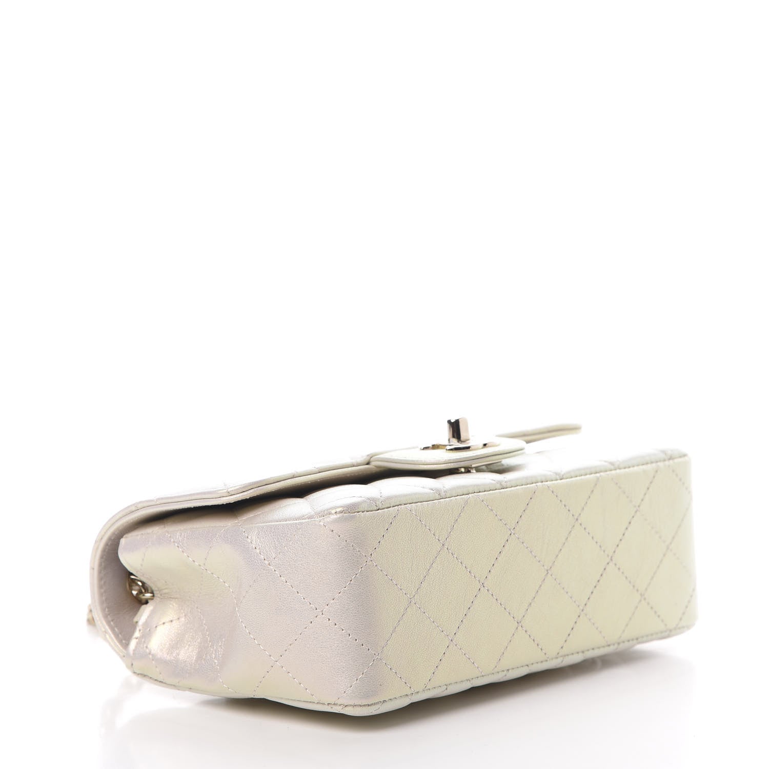 Chanel Iridescent Lambskin Quilted Mini Rectangular Flap Ivory 4 of 11