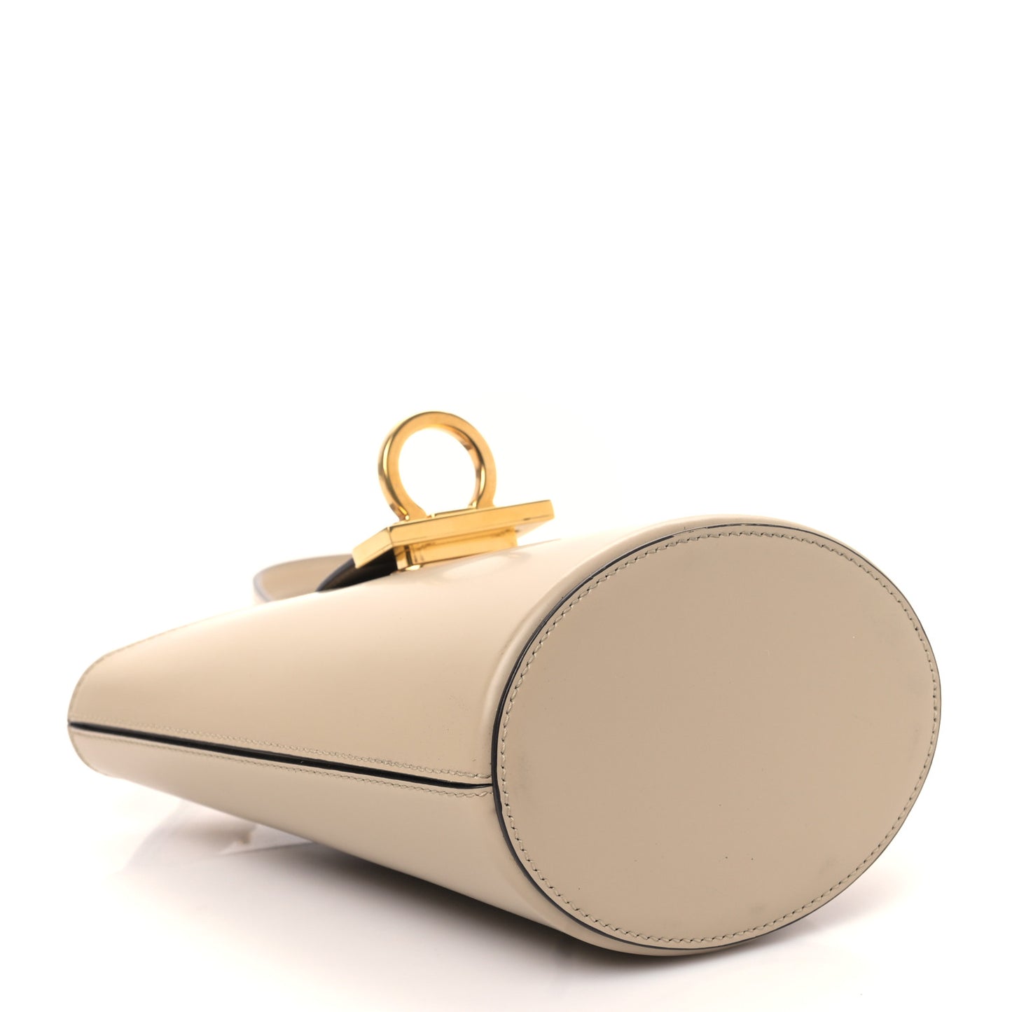 Calfskin Small Trifolio Bucket Shoulder Bag Beige