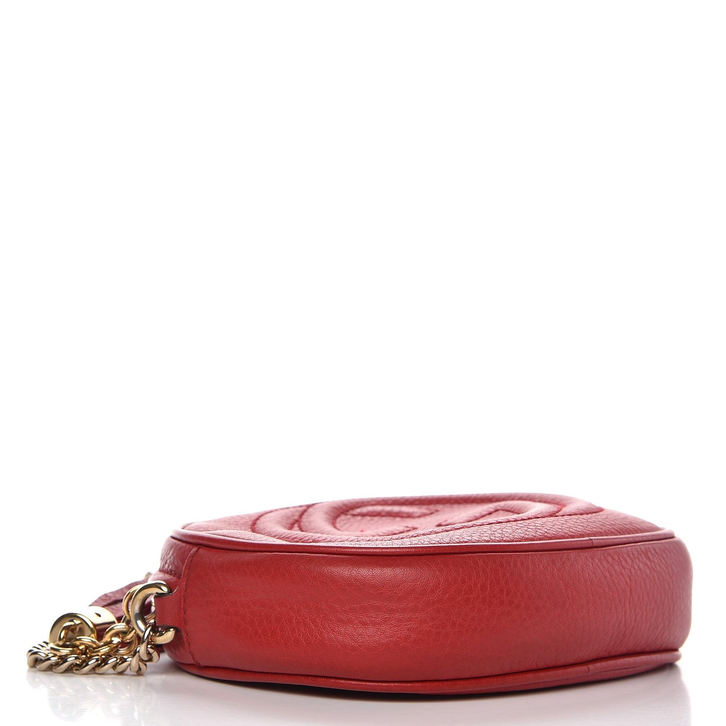 Pebbled Calfskin Mini Soho Chain Bag Tabasco Red
